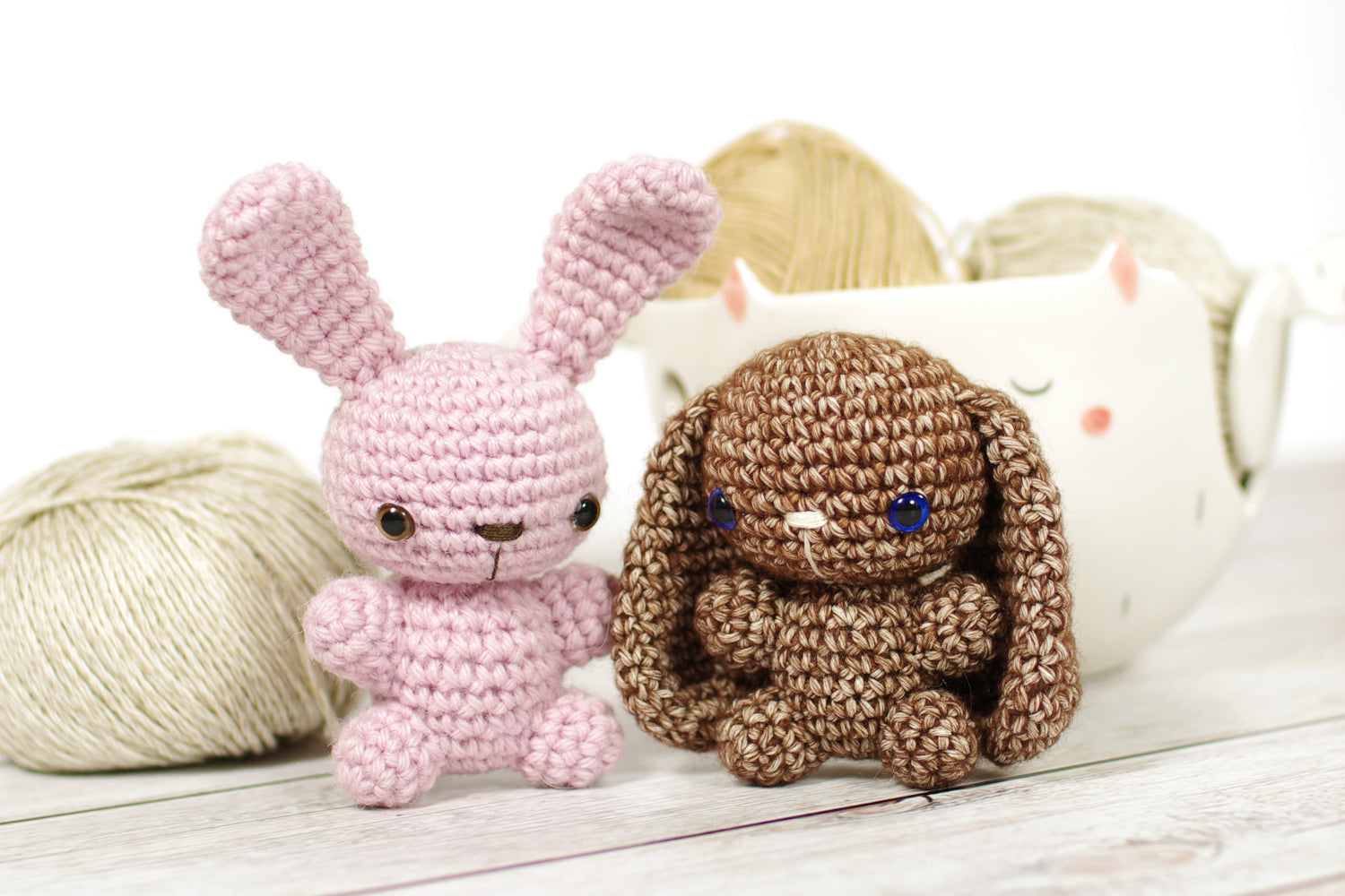 Crochet bunny from plush yarn amigurumi