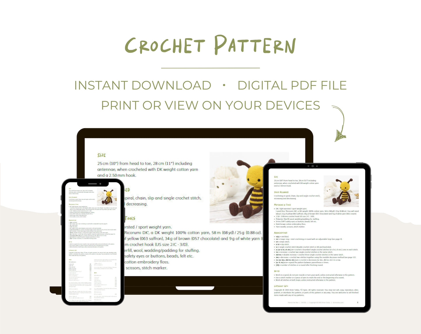 Crochet Pattern - Patrick the Bee