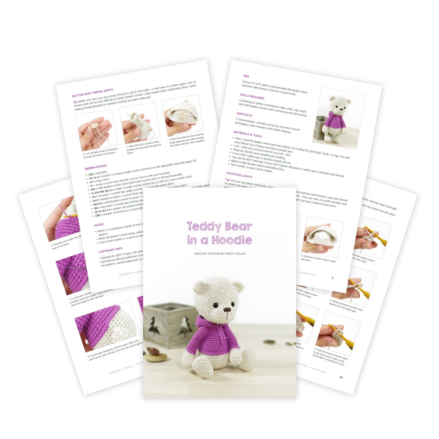 PATTERN: Teddy Bear in a Hoodie