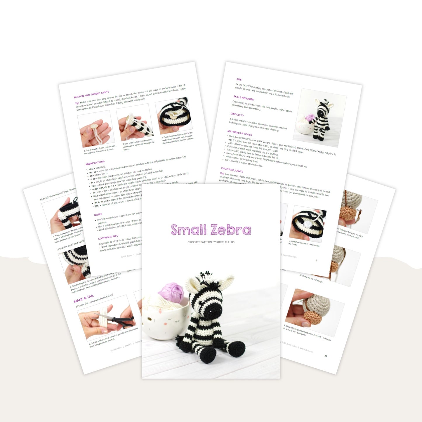Crochet Pattern - Small Zebra