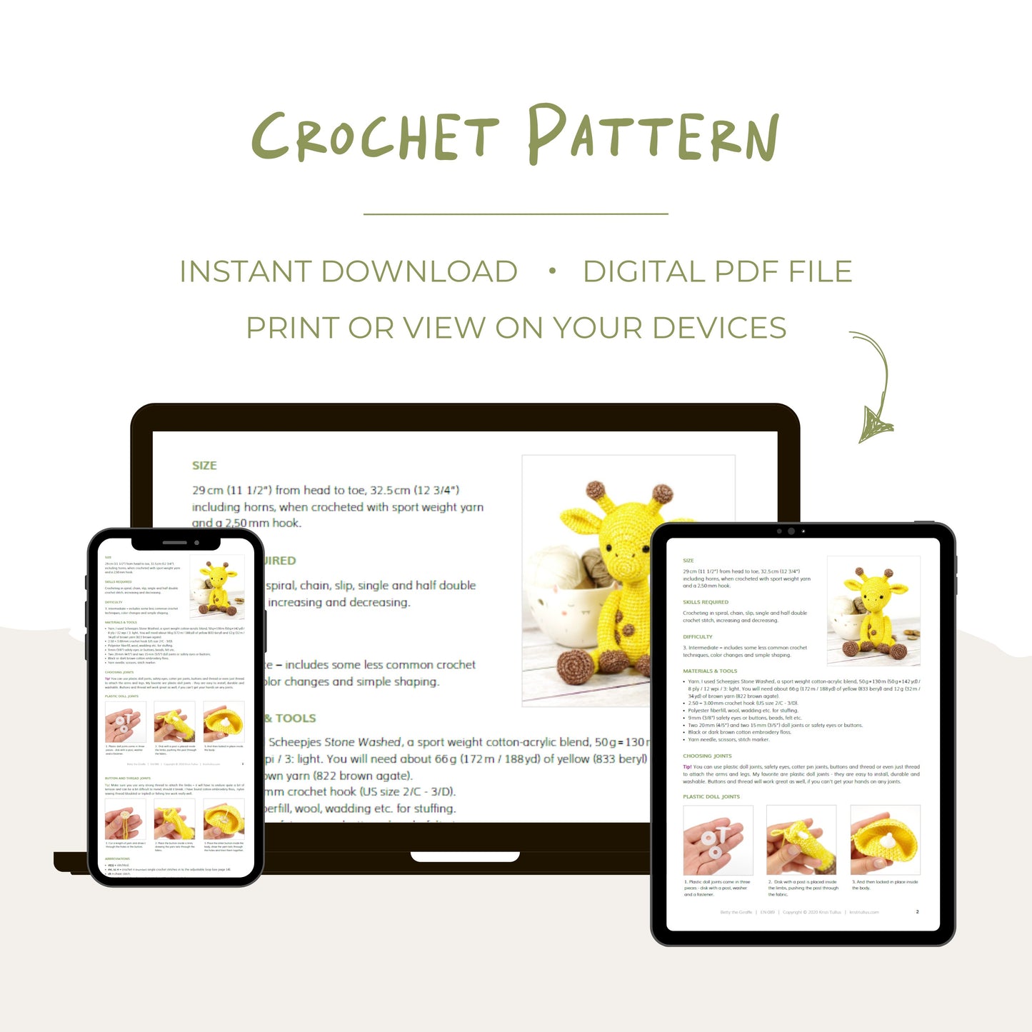 Crochet Pattern - Betty the Giraffe