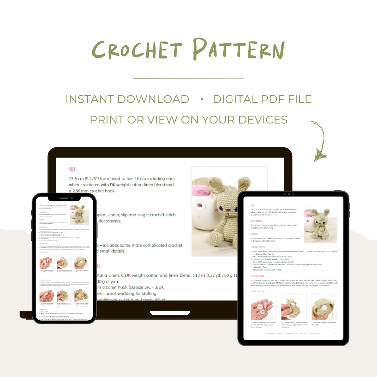 Crochet Pattern - Small Bunny