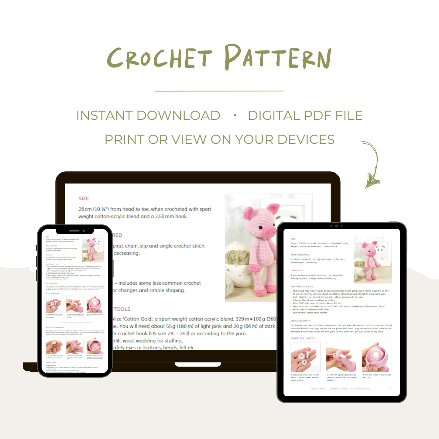 Crochet Pattern - Lily the Piglet