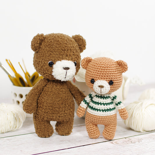 Crochet Pattern - Little Teddy Bear in a Stripy Sweater