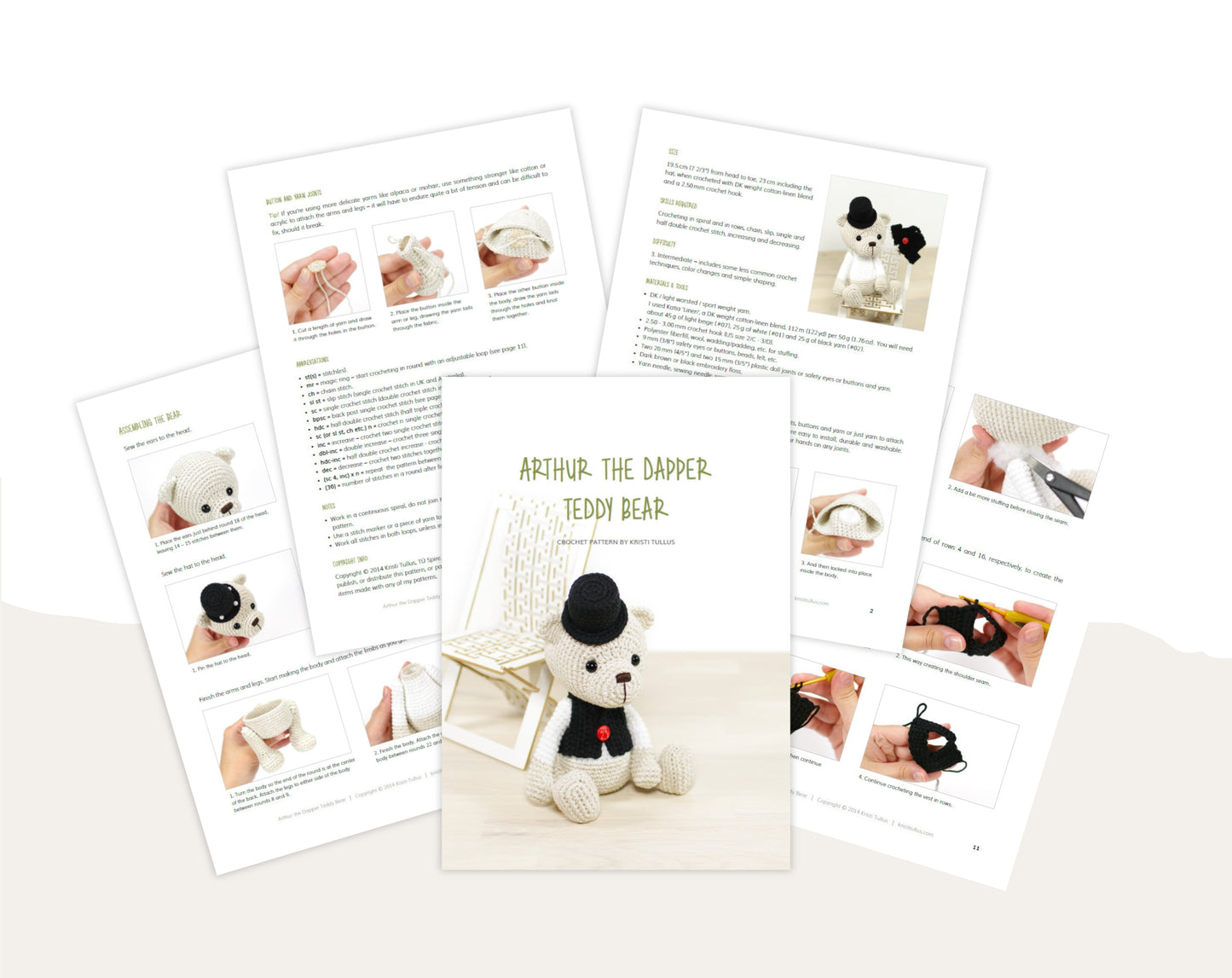 Crochet Pattern - Arthur the Dapper Teddy Bear