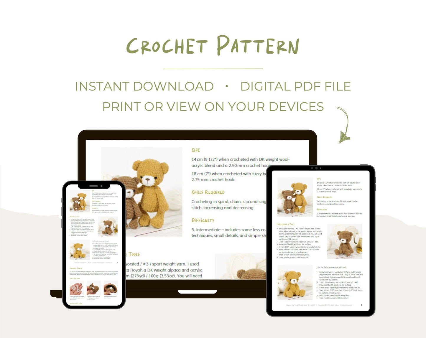 Crochet Pattern - Teddy Bear Family