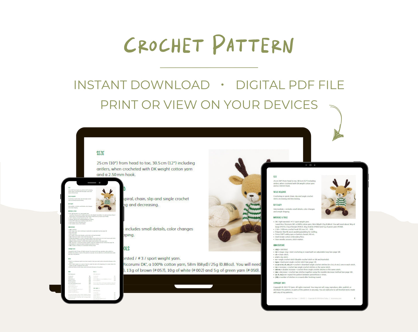 Crochet Pattern - Juniper the Deer