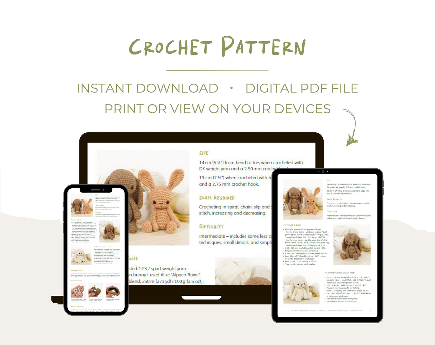 Crochet Pattern - Tilda and Daisy the Small Bunnies