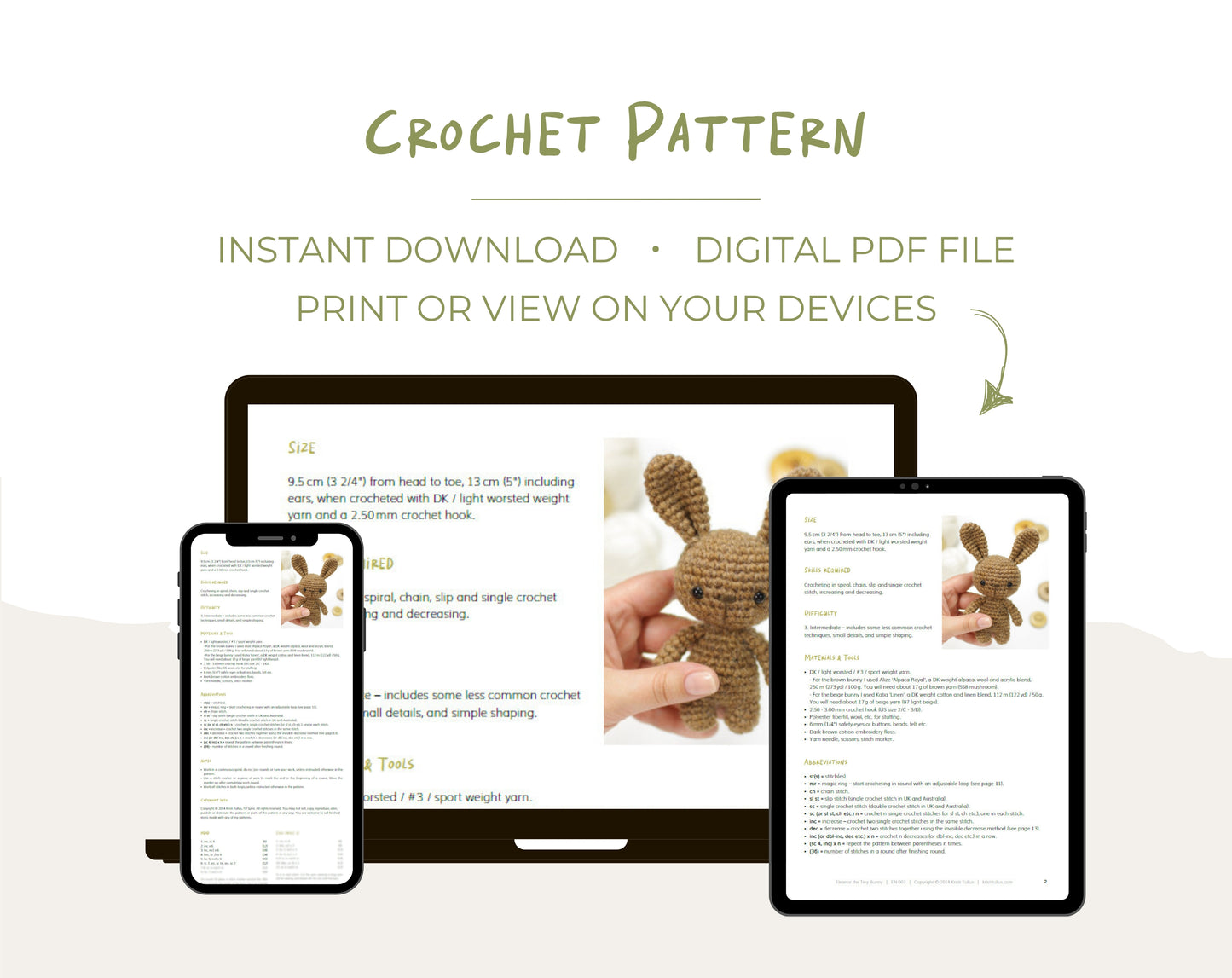 Crochet Pattern - Eleanor the Tiny Bunny