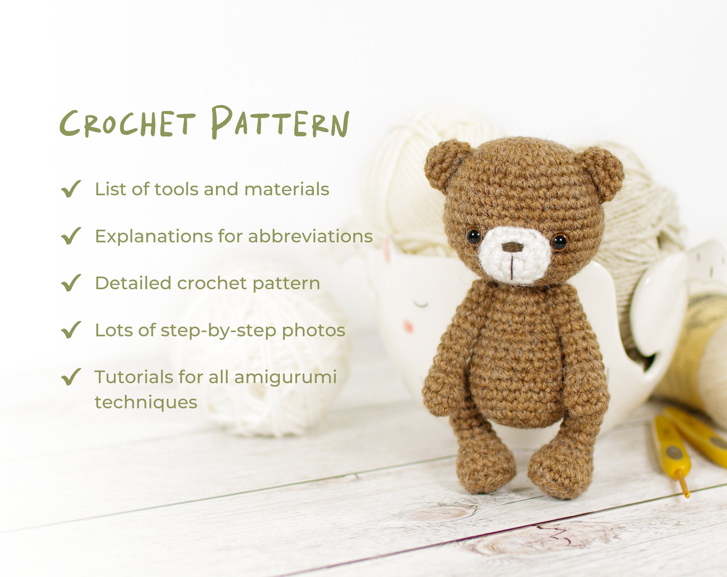 Crochet Pattern - Edward the Small Teddy Bear