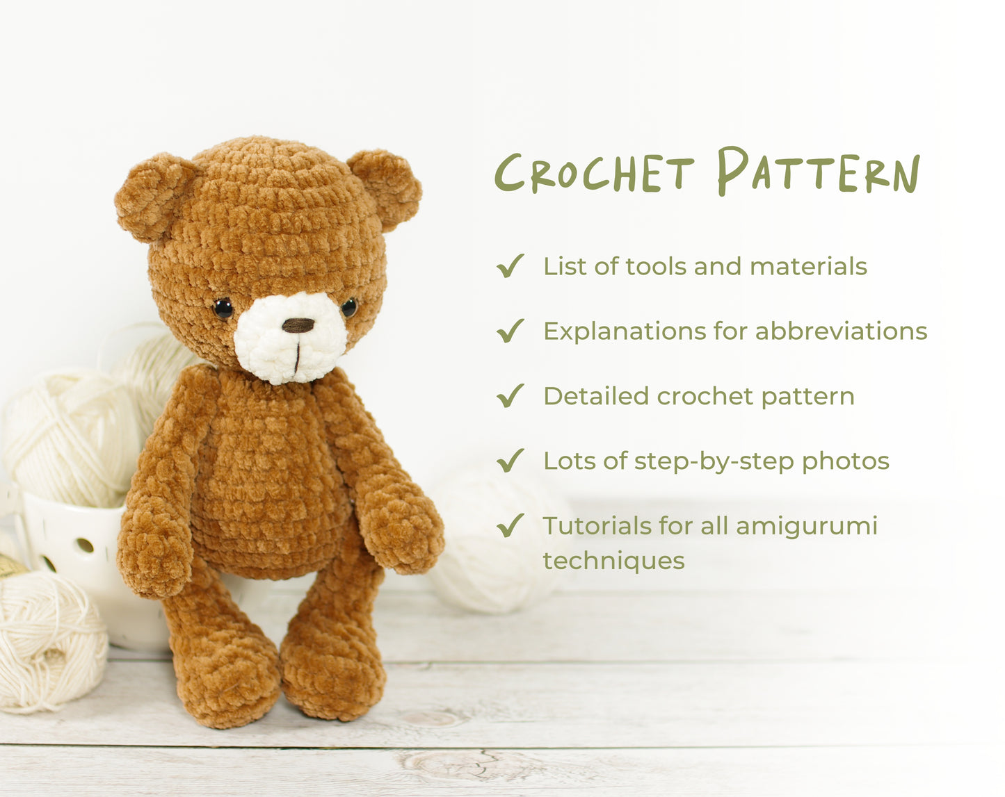Crochet Pattern - Plush Teddy Bear