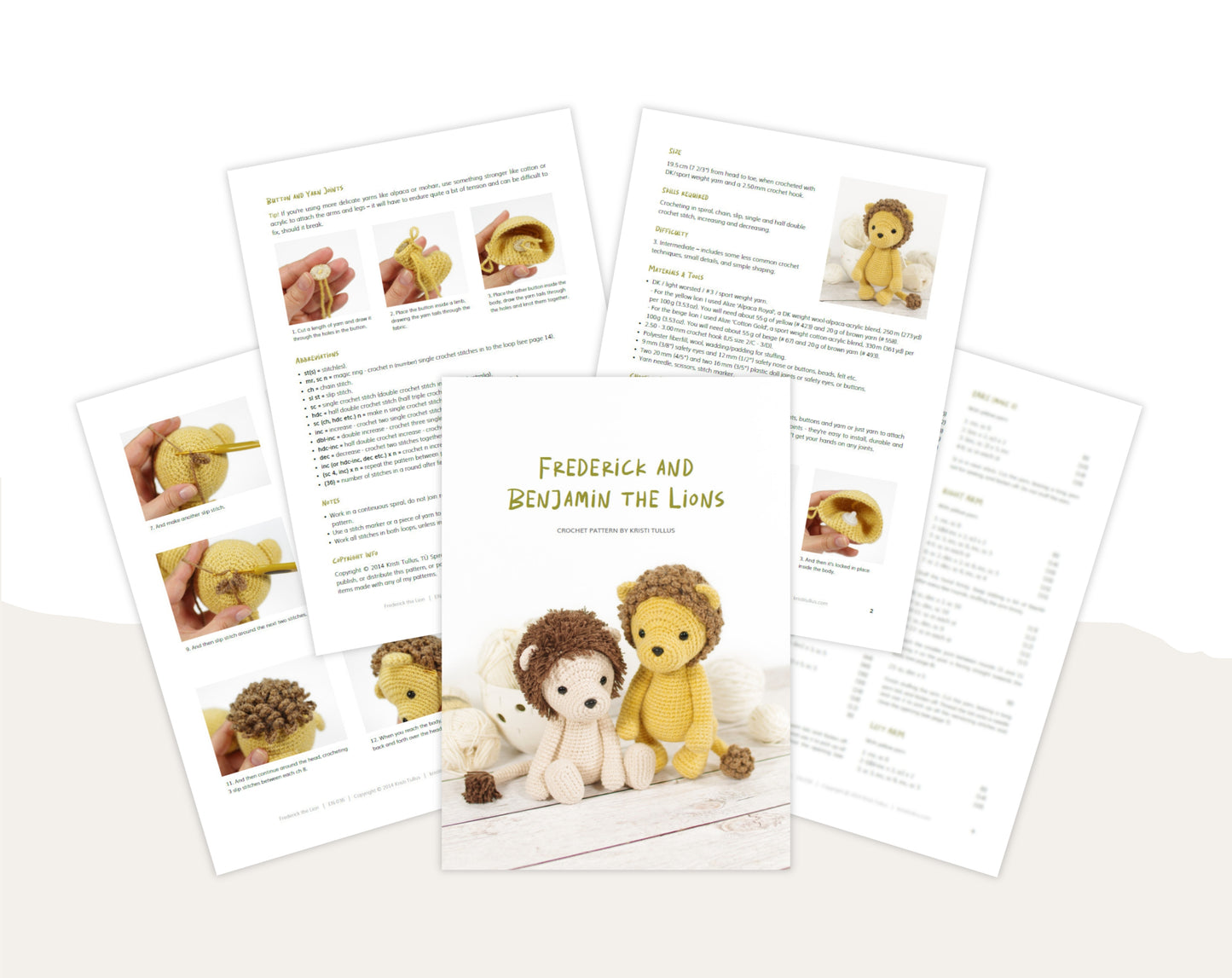 Crochet Pattern - Frederick and Benjamin the Lions