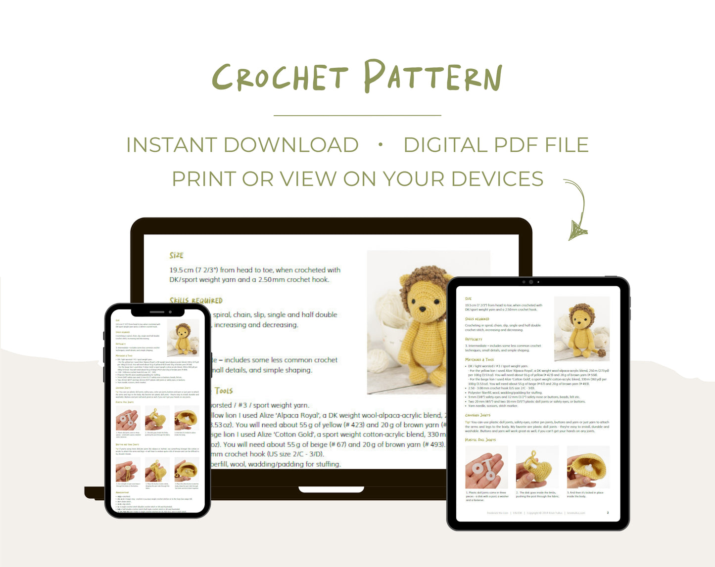 Crochet Pattern - Frederick and Benjamin the Lions