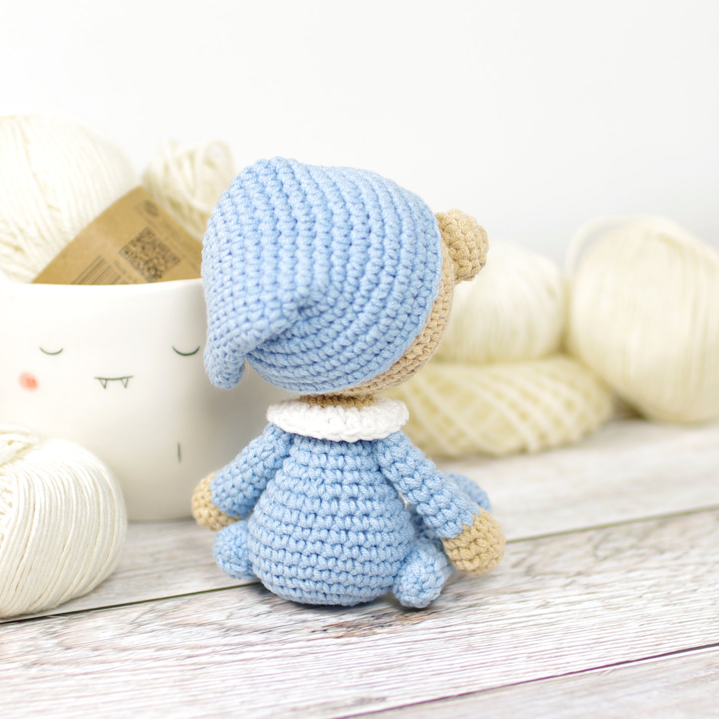 Crochet Pattern - Small Teddy Bear in Pajamas