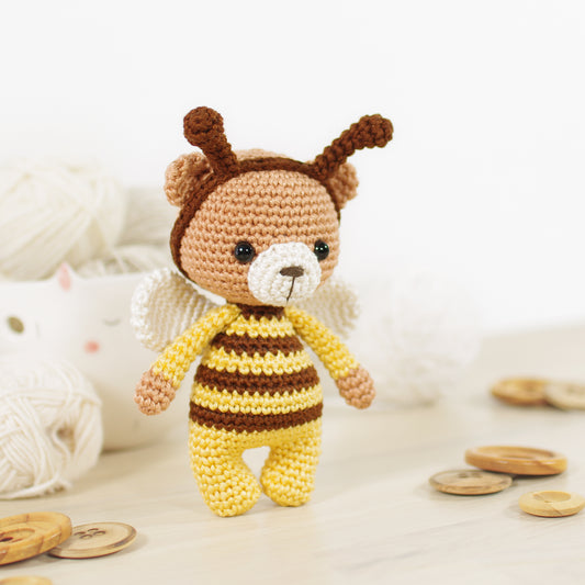 Crochet Pattern - Little Teddy Bear in a Bee Costume