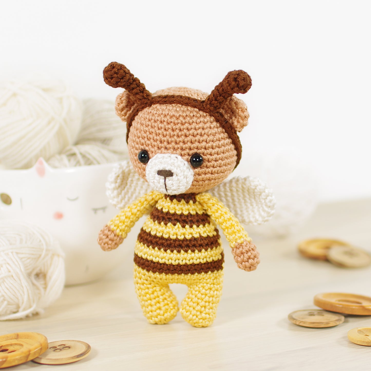 Crochet Pattern - Little Teddy Bear in a Bee Costume