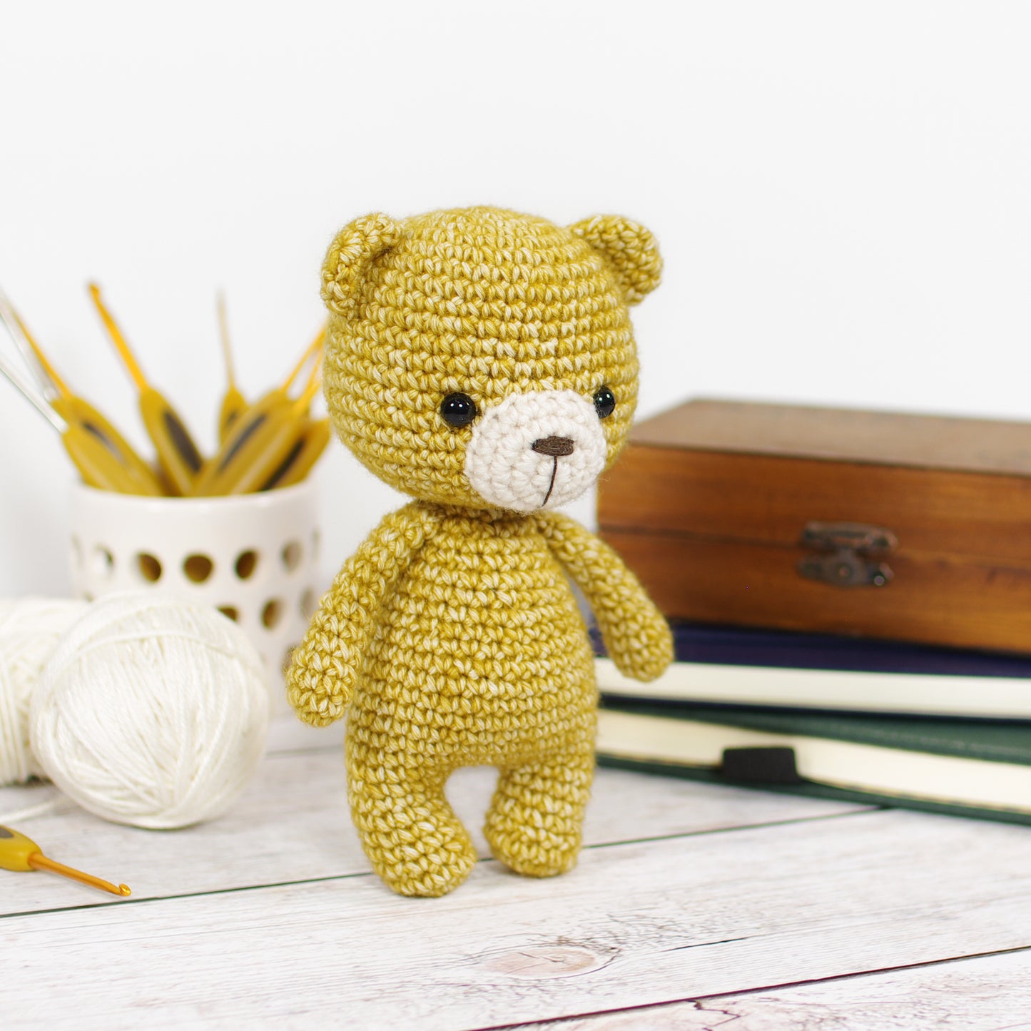 Crochet Pattern - Little Teddy Bear in a Stripy Sweater