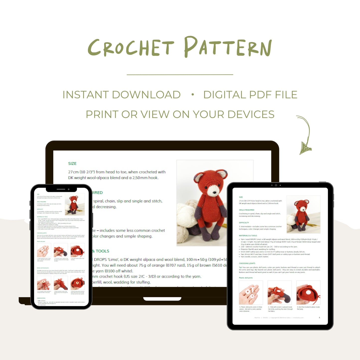 Crochet Pattern - Red Fox