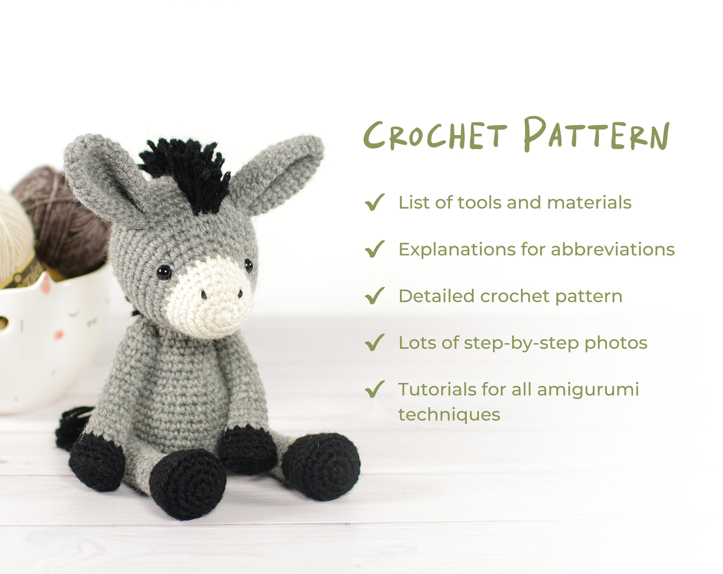 Crochet Pattern - Small Donkey