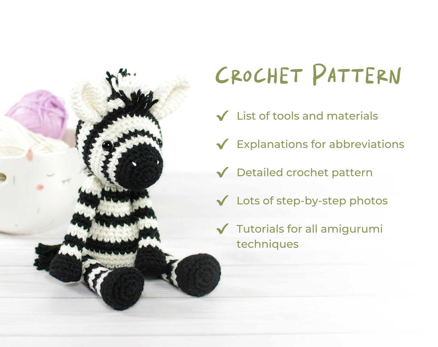 Crochet Pattern - Small Zebra