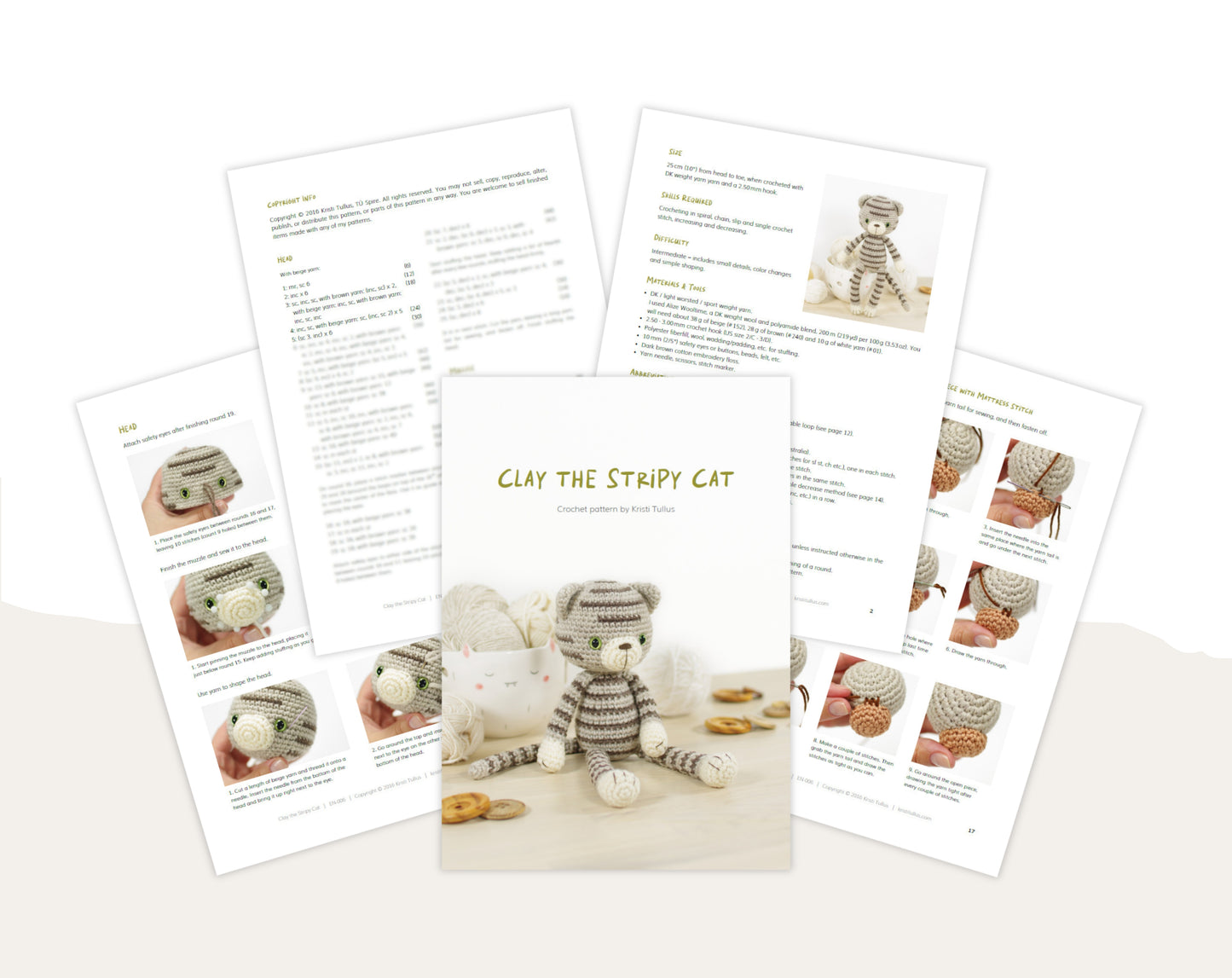 Crochet Pattern - Clay the Stripy Cat
