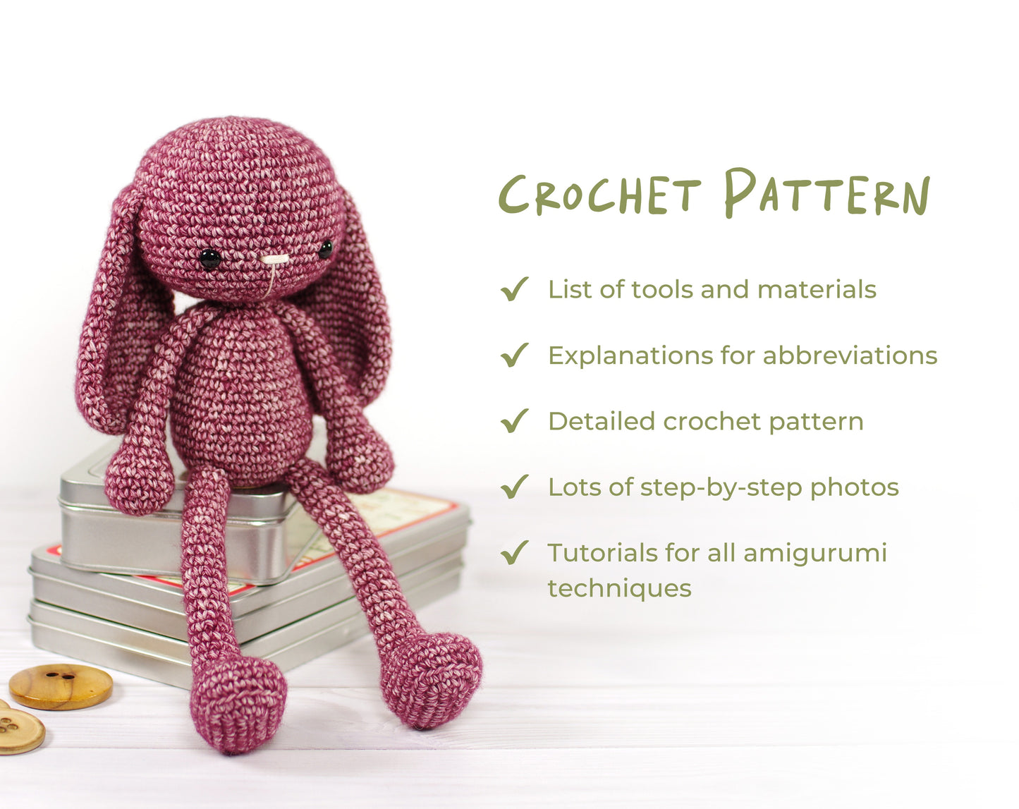 Crochet Pattern - Long-Legged Bunny