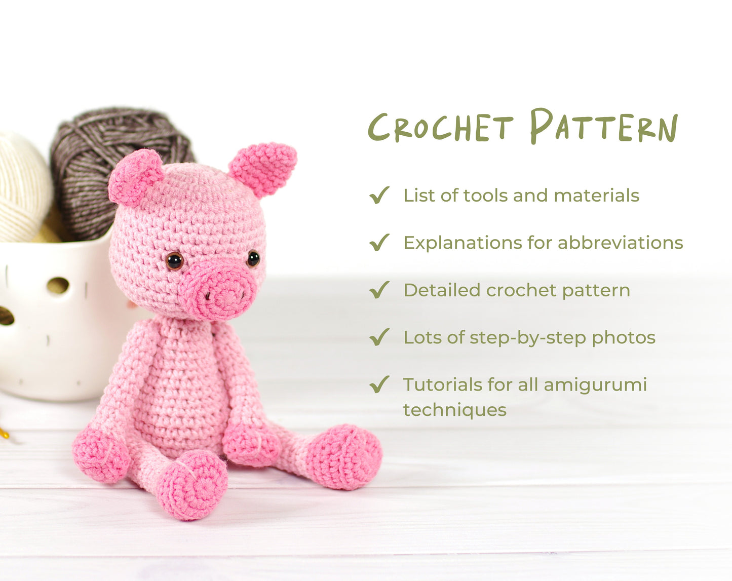 Crochet Pattern - Quincy the Small Piglet