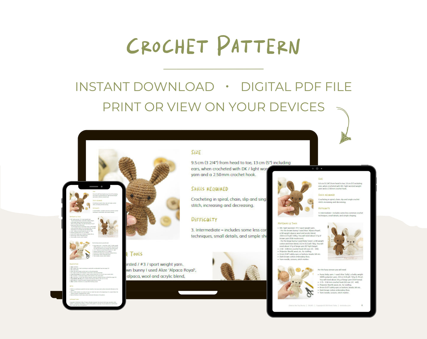 Crochet Pattern - Eleanor the Tiny Bunny