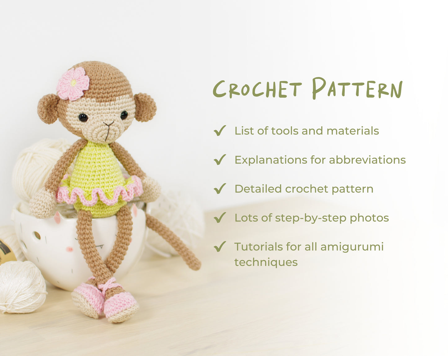 Crochet Pattern - Monkey Ballerina