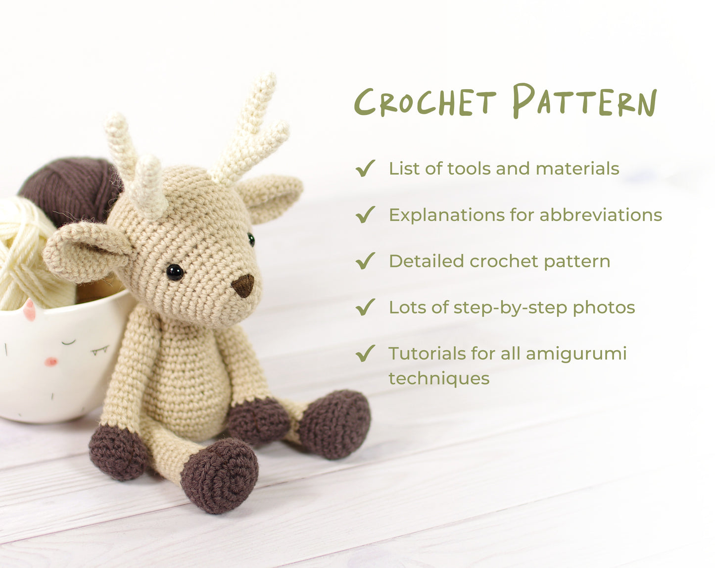 Crochet Pattern - Small Deer