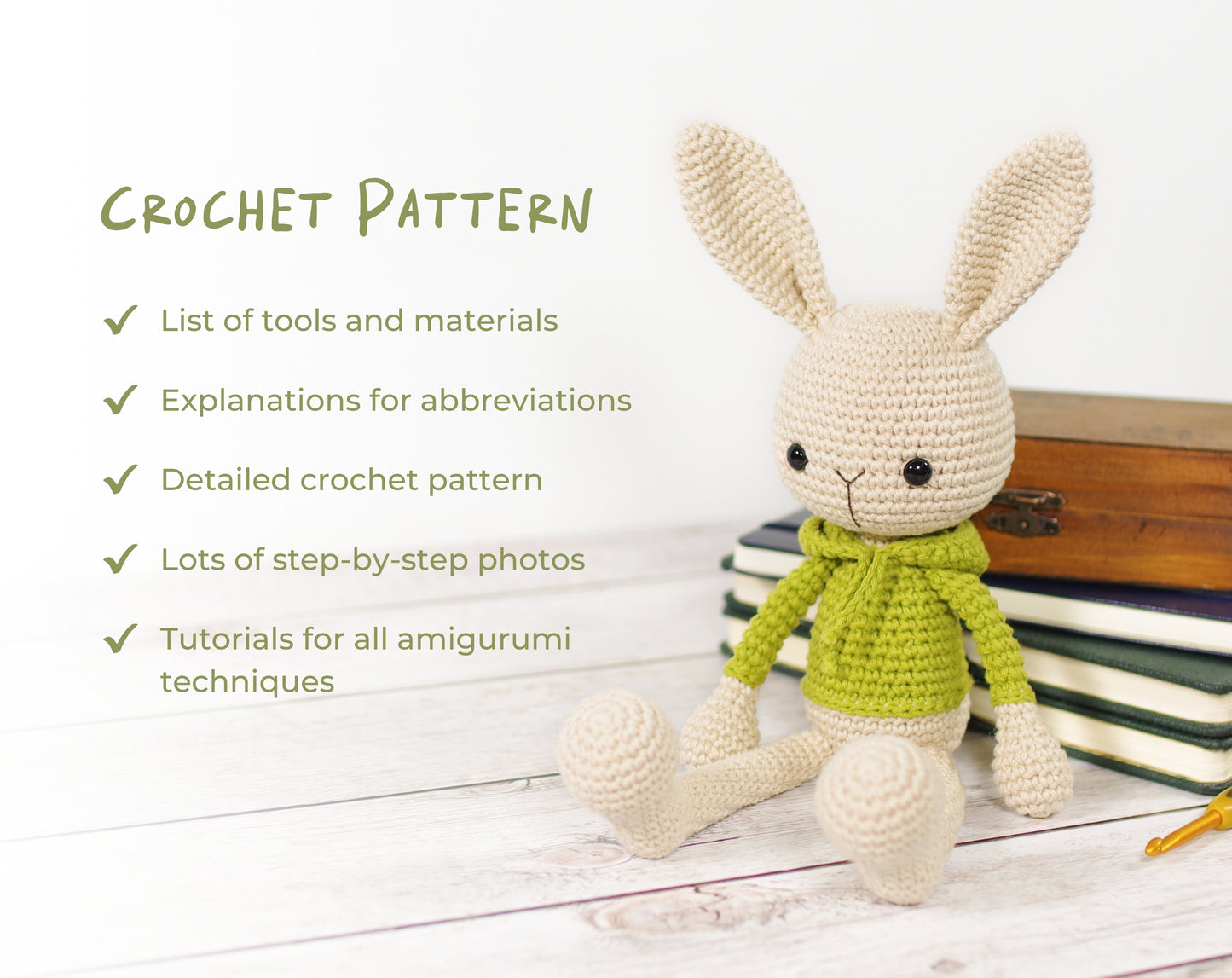 Crochet Pattern - Cedric the Bunny in a Hoodie