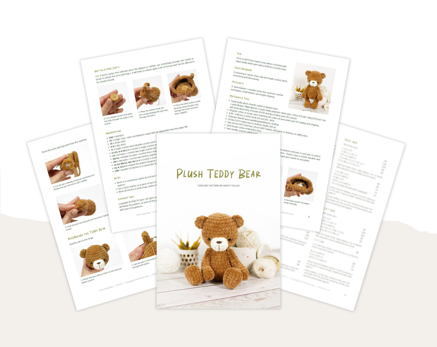 Crochet Pattern - Plush Teddy Bear