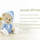 Crochet Pattern - Sleepy Teddy Bear in Pajamas