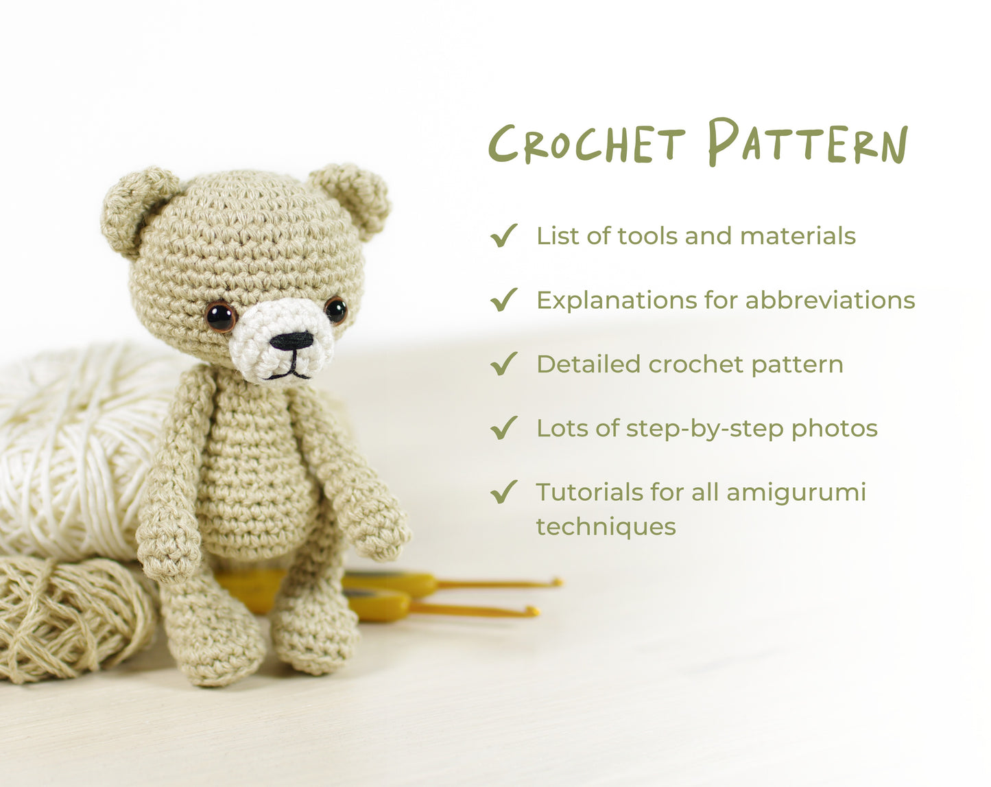 Crochet Pattern - Small Teddy Bear