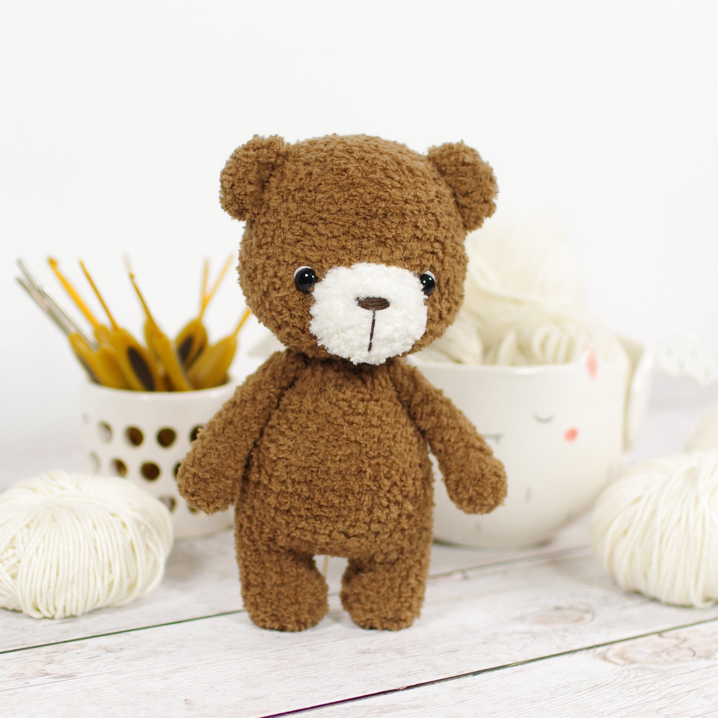 Crochet Pattern - Little Teddy Bear in a Stripy Sweater