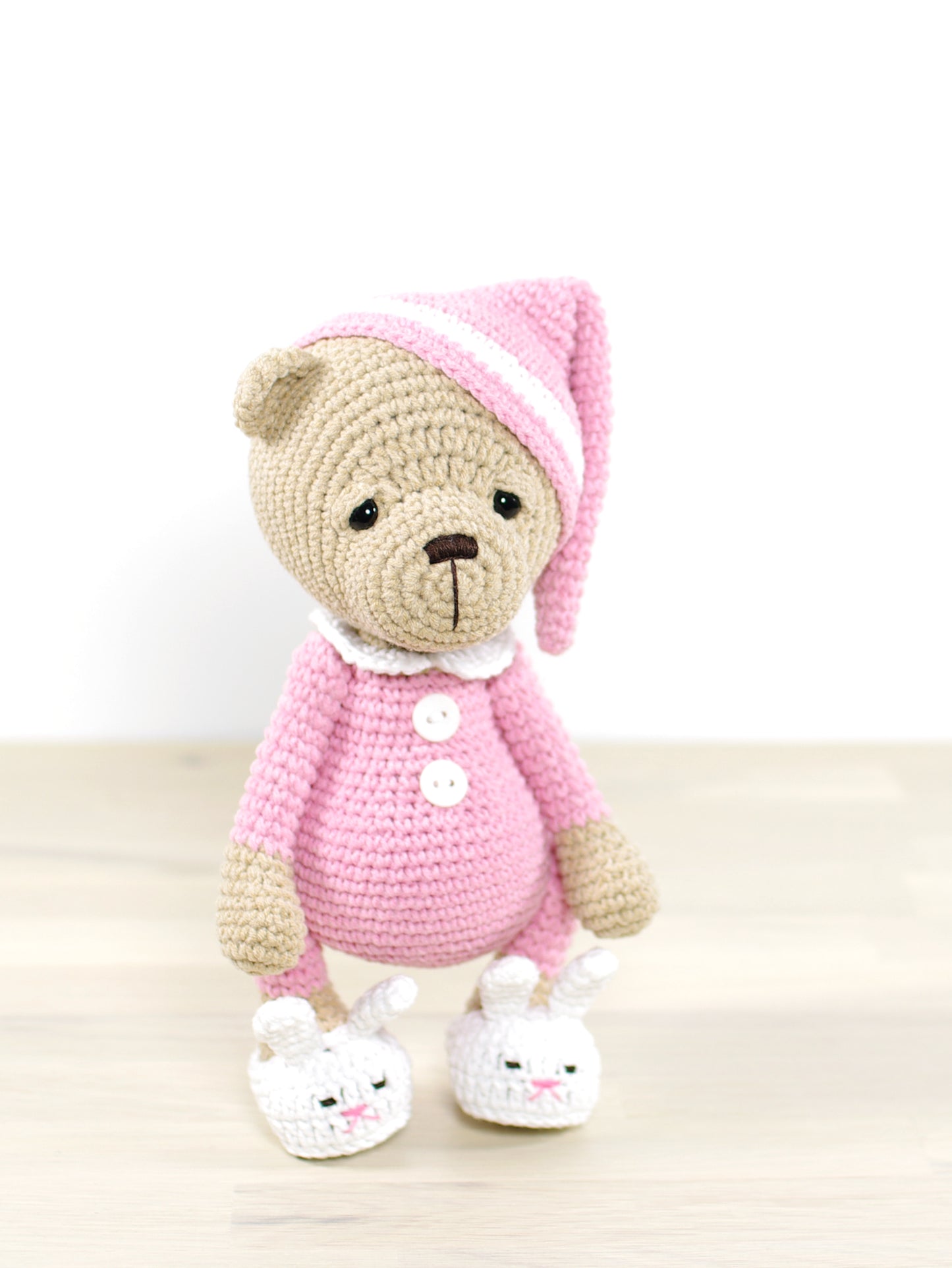 Crochet Pattern - Sleepy Teddy Bear in Pajamas