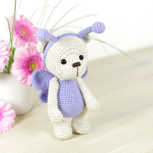 Crochet Pattern - Teddy Bear in a Butterfly Costume