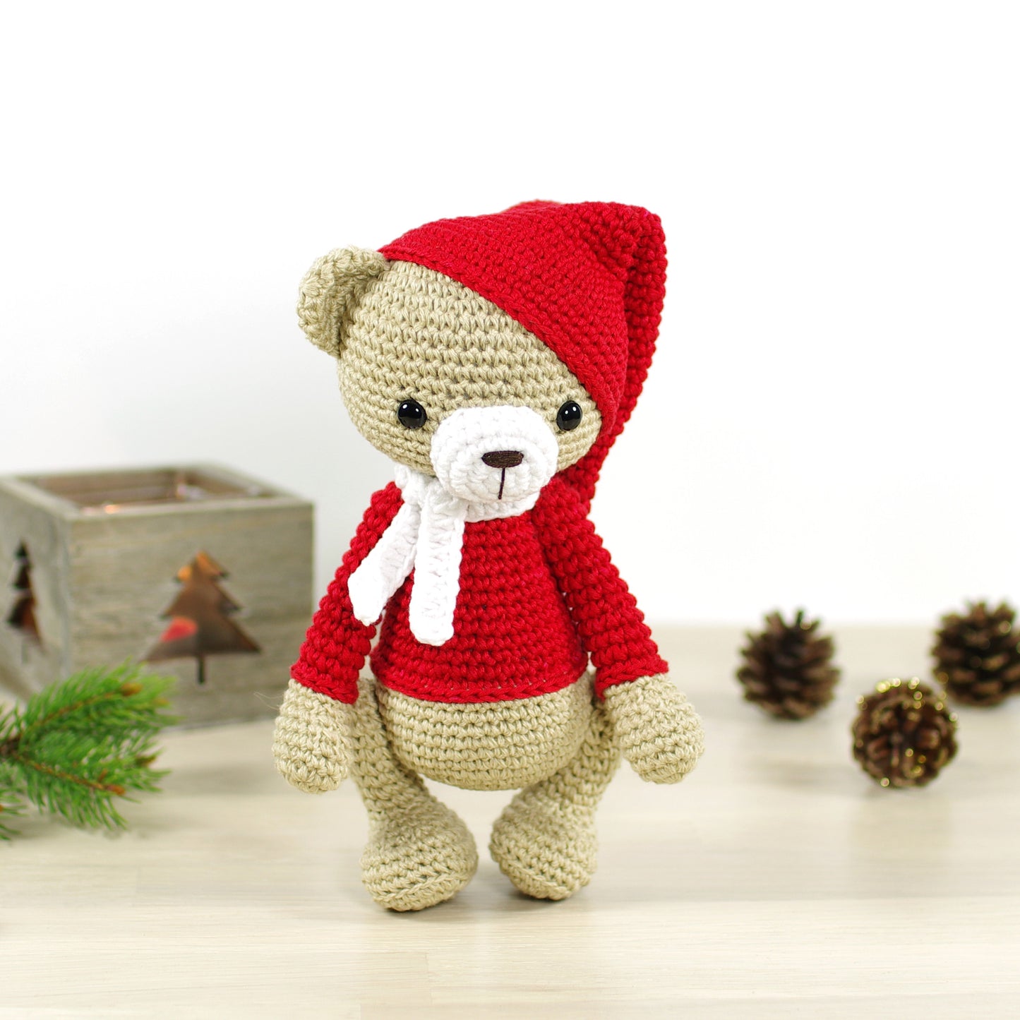 Crochet Pattern - Christmas Teddy Bear